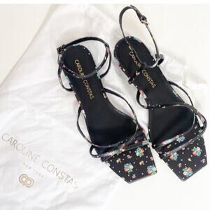 New CAROLINE CONSTAS Morgan Sandals black spot floral 39.5